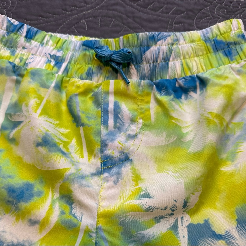 Thereabouts Boys Palm Wash Neon Green/Blue Swim Trunks NWT Size XXS 4/5 - Picture 2 of 6